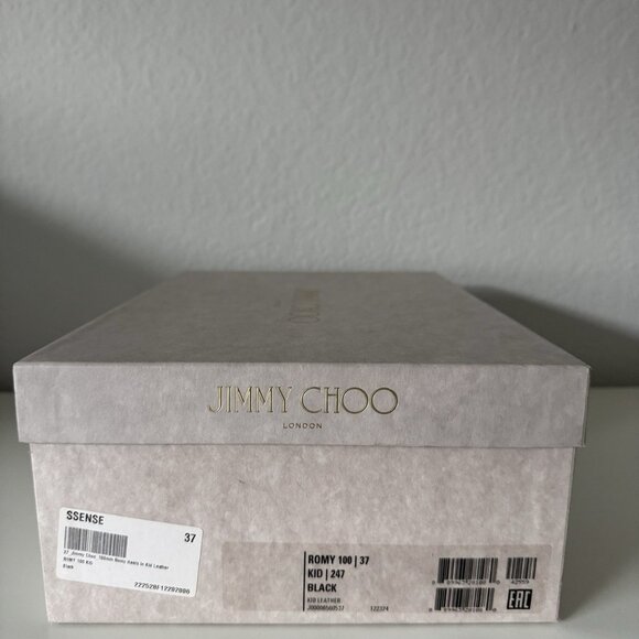 Jimmy Choo Kid Leather Romy 100 Pump Heel Black - Picture 7 of 7